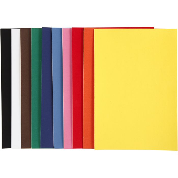 Veluuripaperi, A4, arkki 210x297 mm, 140 g, värilajitelma, 10 ark/ 1 pkt