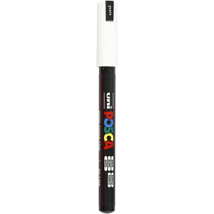 Posca Marker, nro PC-1MR, paksuus 0,7 mm, extrafine, valkoinen, 1 kpl