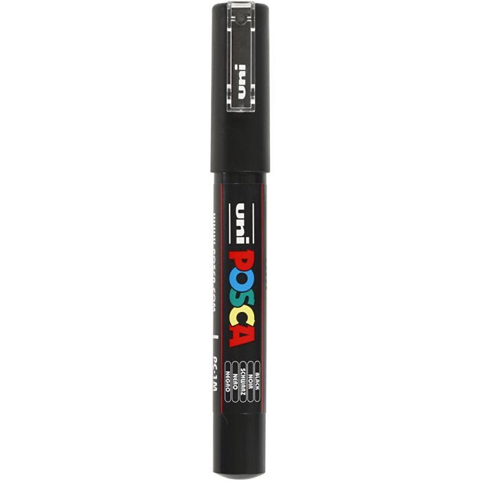 Posca Marker, PC-1M, paksuus 0,7 mm, extrafine, musta, 1 kpl