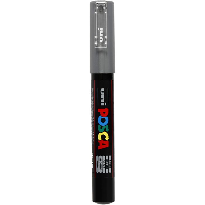 Posca Marker, nro PC-1M, paksuus 0,7 mm, extrafine, hopea, 1 kpl