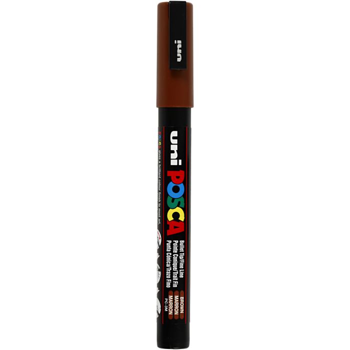 Posca Marker, PC-3M, paksuus 0,9-1,3 mm, fine, ruskea, 1 kpl