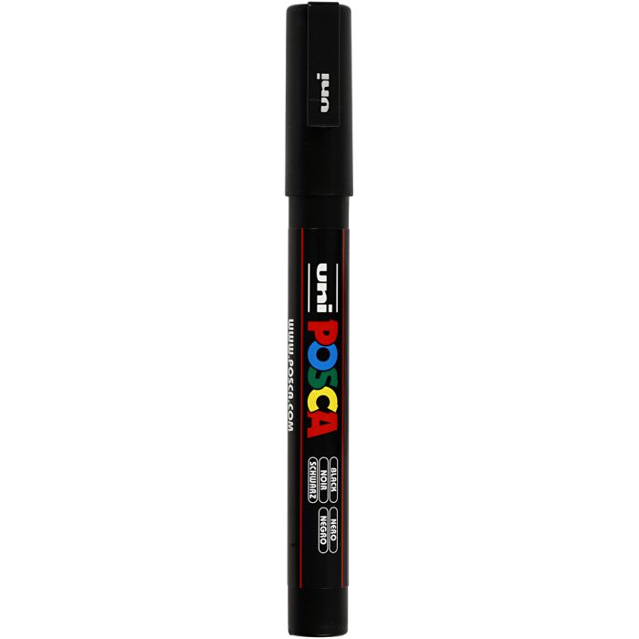 Posca Marker, PC-3M, paksuus 0,9-1,3 mm, fine, musta, 1 kpl