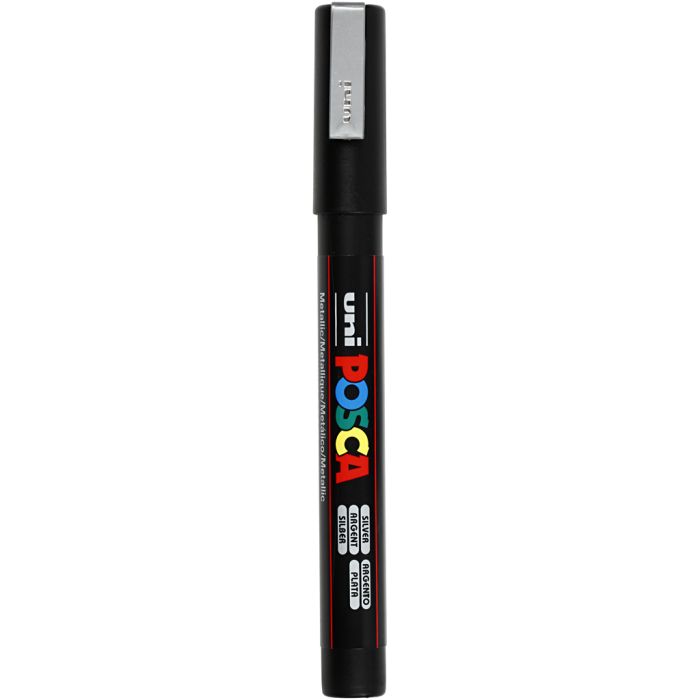 Posca Marker, PC-3M, paksuus 0,9-1,3 mm, fine, hopea, 1 kpl