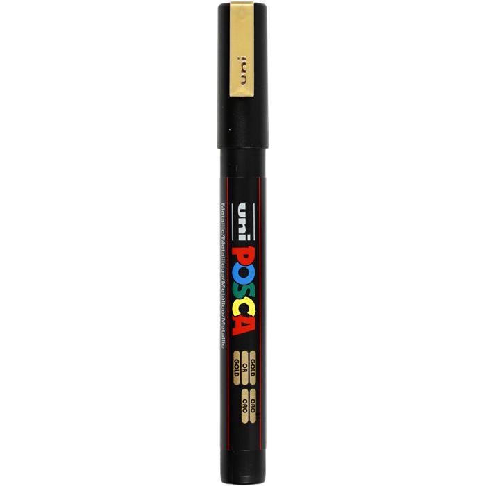 Posca Marker, nro PC-3M, paksuus 0,9-1,3 mm, fine, kulta, 1 kpl