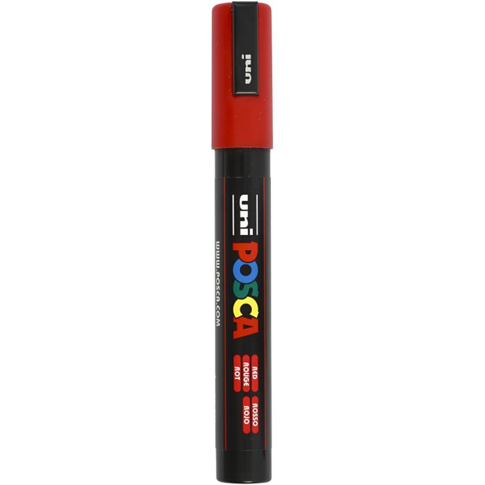 Posca Marker, PC-5M, paksuus 2,5 mm, medium, punainen, 1 kpl