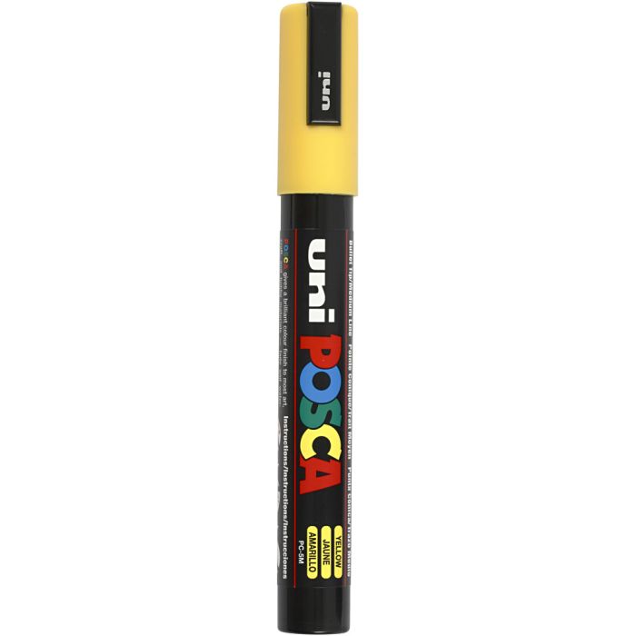 Posca Marker, PC-5M, paksuus 2,5 mm, medium, keltainen, 1 kpl