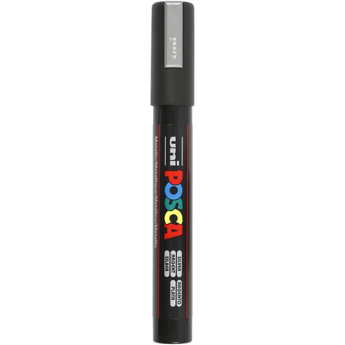 Posca Marker, PC-5M, paksuus 2,5 mm, medium, hopea, 1 kpl