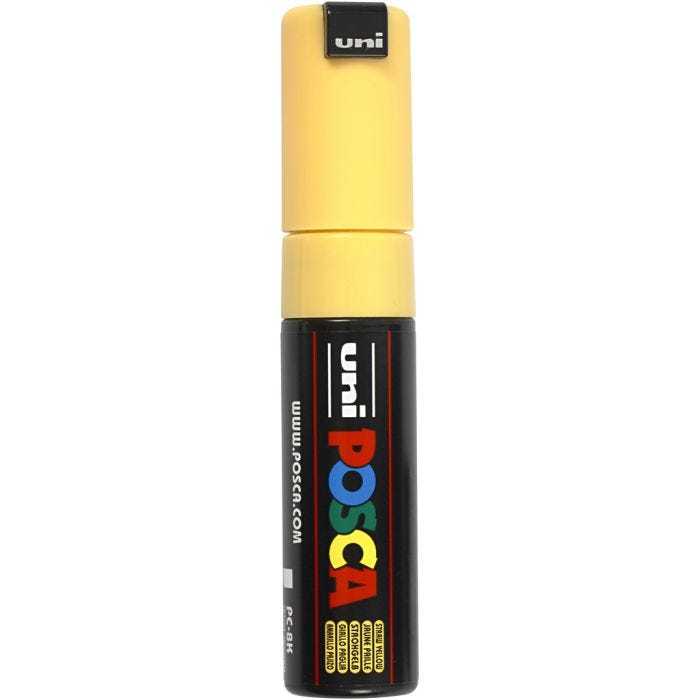 Posca Marker, PC-8K, paksuus 8 mm, broad, straw yellow, 1 kpl