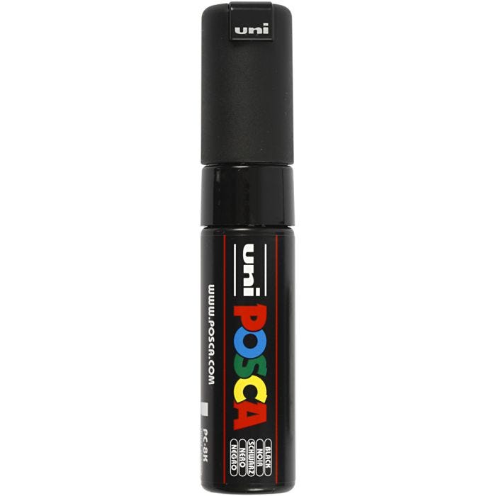 Posca Marker, PC-8K, paksuus 8 mm, broad, musta, 1 kpl