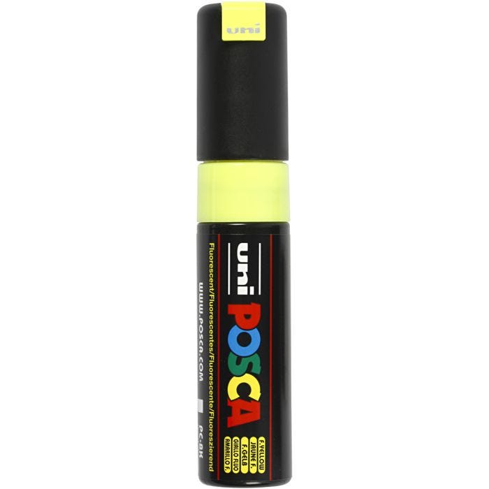 Posca Marker, PC-8K, paksuus 8 mm, broad, fluo yellow, 1 kpl