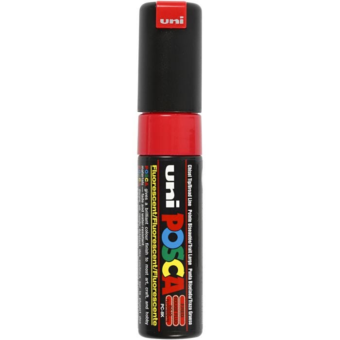 Posca Marker, nro PC-8K, paksuus 8 mm, broad, fluo red, 1 kpl