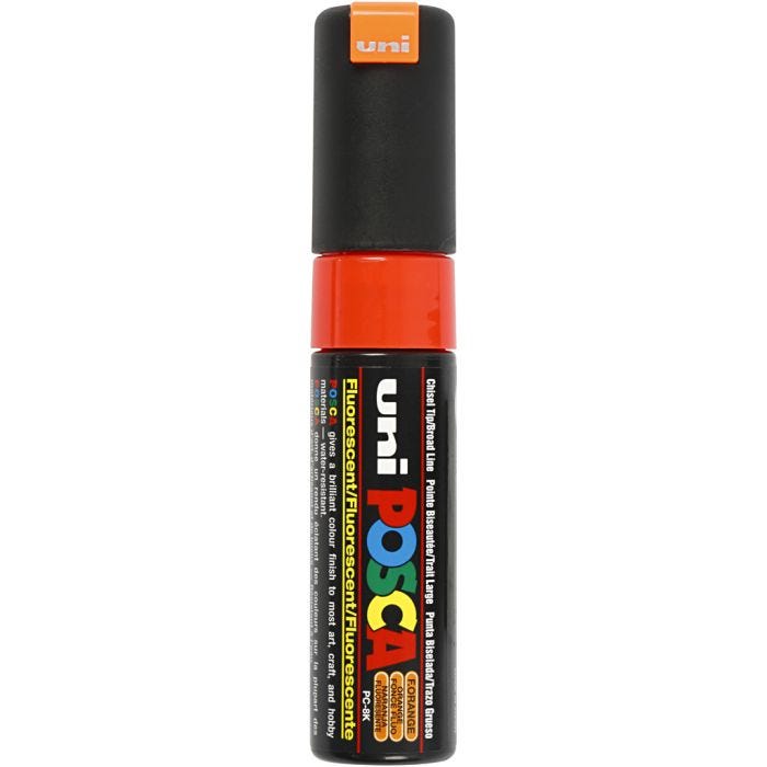 Posca Marker, PC-8K, paksuus 8 mm, broad, fluo orange, 1 kpl