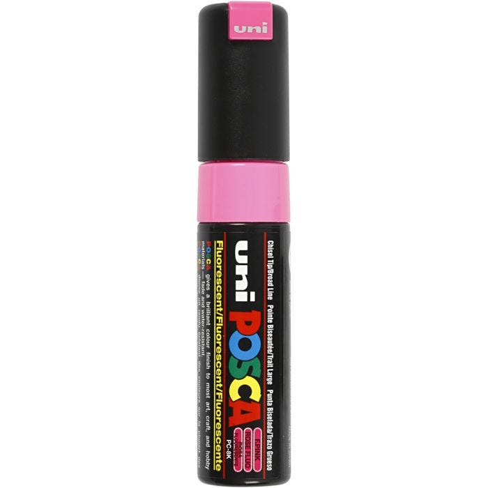 Posca Marker, PC-8K, paksuus 8 mm, broad, fluo pink, 1 kpl