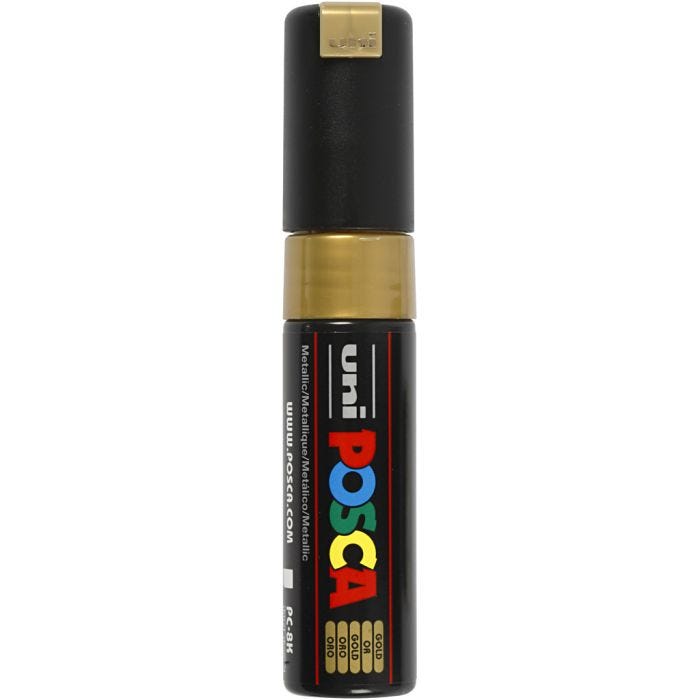 Posca Marker, PC-8K, paksuus 8 mm, broad, kulta, 1 kpl