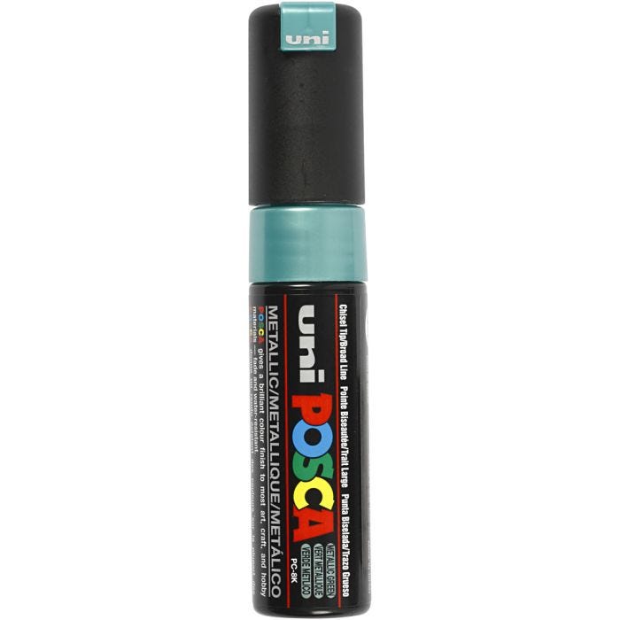 Posca Marker, PC-8K, paksuus 8 mm, broad, metallivihreä, 1 kpl