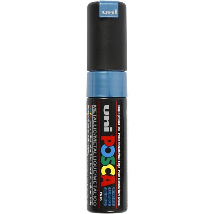 Posca Marker, PC-8K, paksuus 8 mm, broad, metallic sininen, 1 kpl