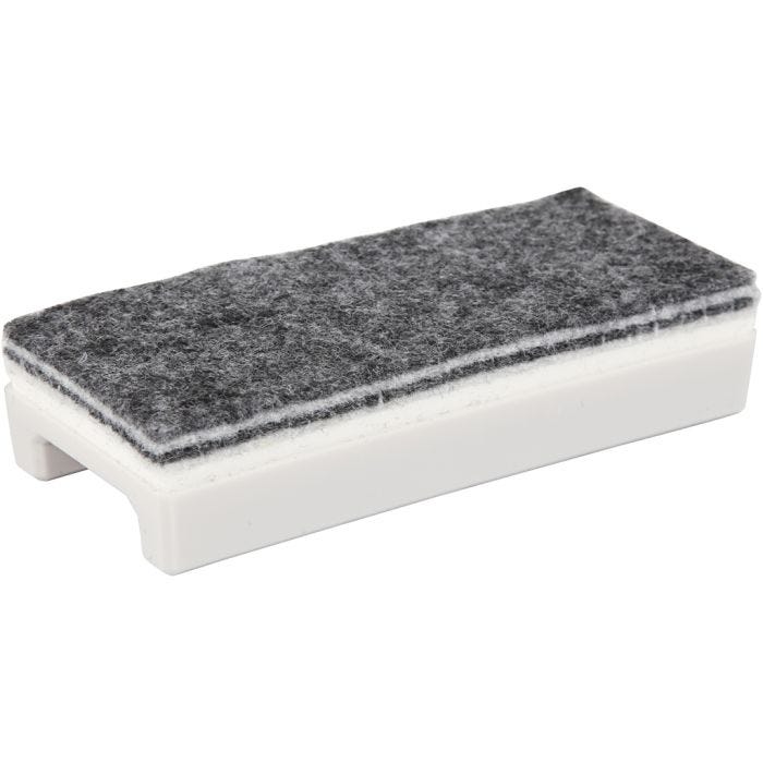 Valkotaulun pyyhin, Pit. 14 cm, Lev: 6 cm, 1 kpl
