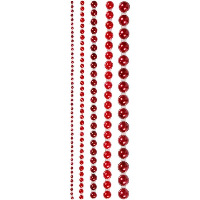 Helmenpuolikkaat, koko 2-8 mm, punainen, 140 kpl/ 1 pkt