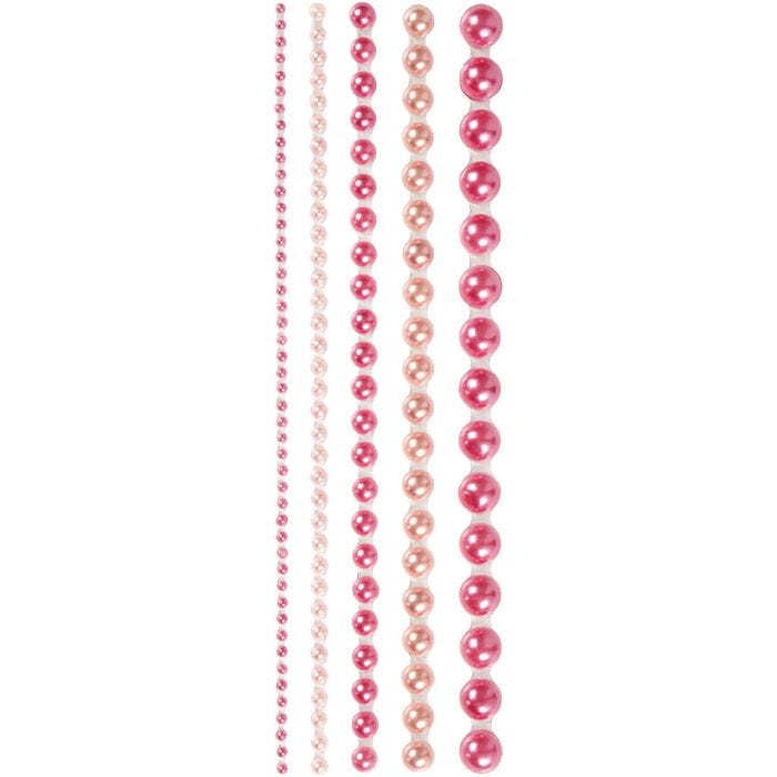 Helmenpuolikkaat, koko 2-8 mm, pinkki, 140 kpl/ 1 pkt