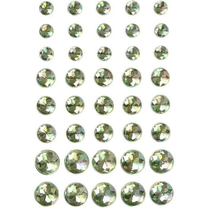 Akryylitimantit, koko 6+8+10 mm, vihreä, 40 kpl/ 1 pkt