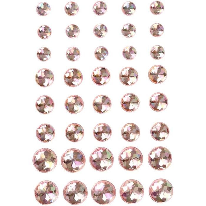 Akryylitimantit, koko 6+8+10 mm, pinkki, 40 kpl/ 1 pkt