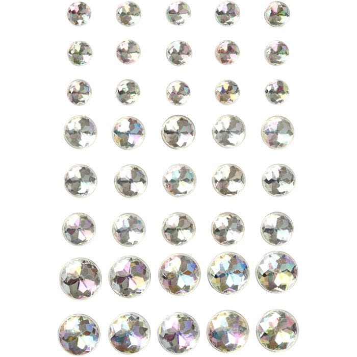 Akryylitimantit, koko 6+8+10 mm, kristalli/kirkas, 40 kpl/ 1 pkt