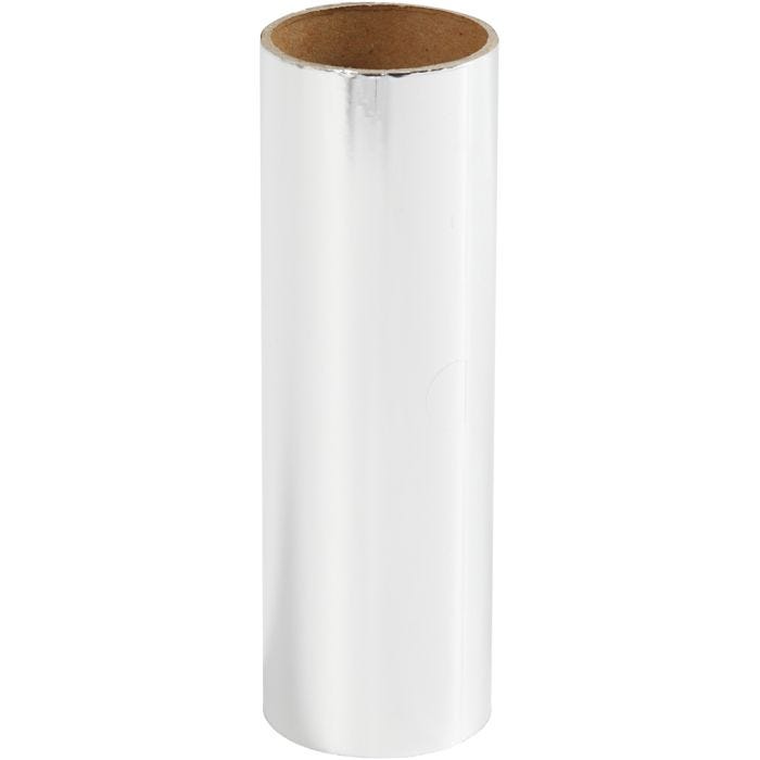 Koristefolio, Lev: 15,5 cm, paksuus 0,02 mm, hopea, 50 cm/ 1 rll
