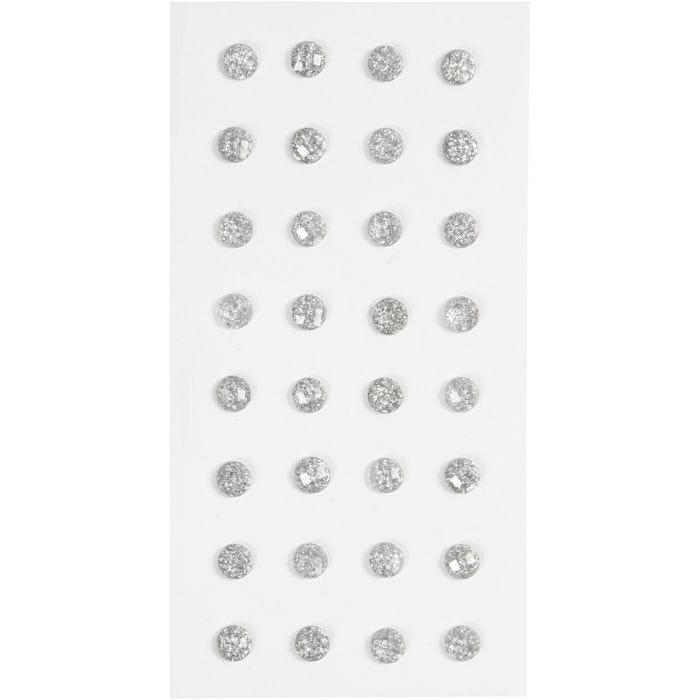 Akryylitimantit, halk. 8 mm, hopea, 32 kpl/ 1 pkt