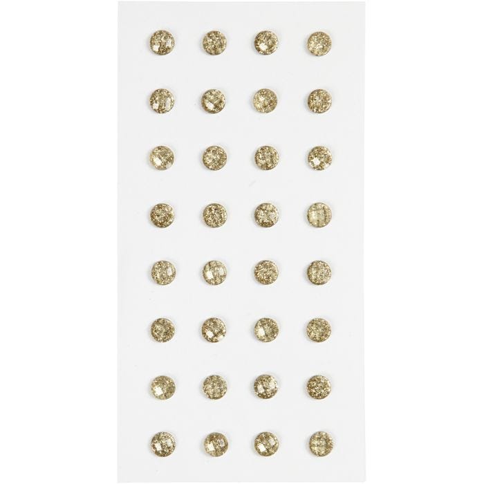 Akryylitimantit, halk. 8 mm, kulta, 32 kpl/ 1 pkt
