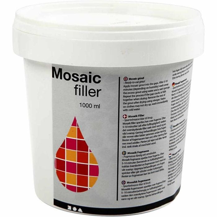 Mosaiikkilaasti, valkoinen, 1000 ml/ 1 prk