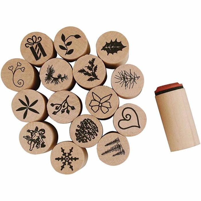 Deco Art-leimasimet, joulu, Kork. 26 mm, halk. 20 mm, 15 kpl/ 1 pkt