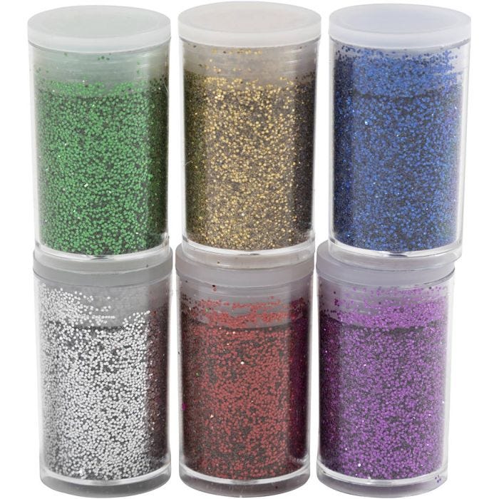 Bio kimalle, värilajitelma, 6x7 ml/ 1 pkt