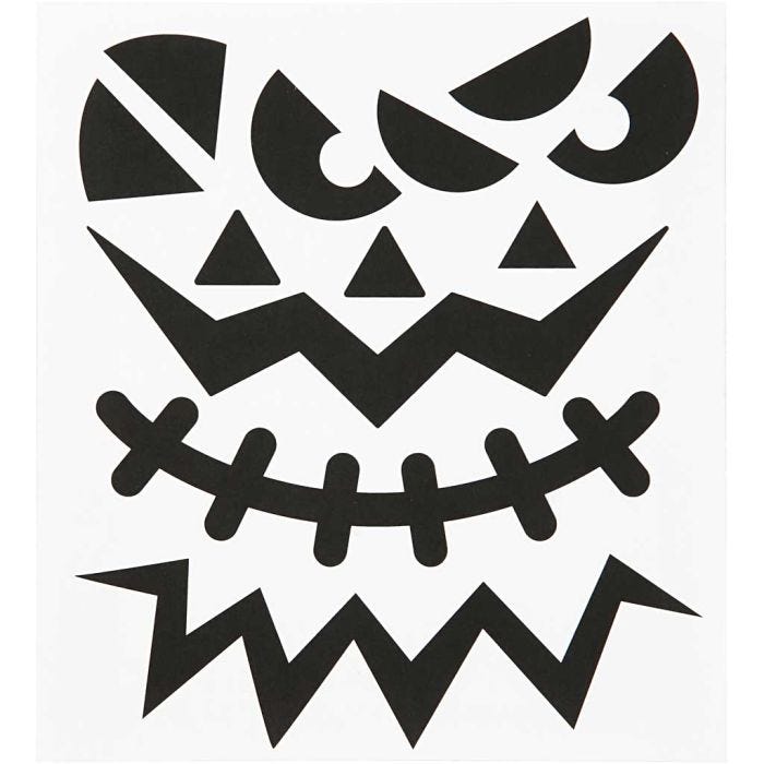 Tarrat, halloween - isot kasvot, arkki 15x16,5 cm, 1 ark
