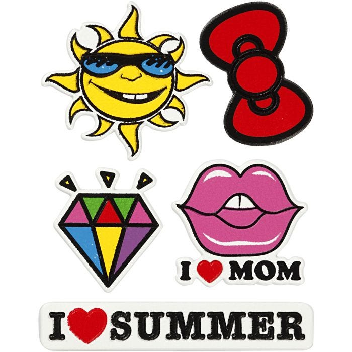 Pehmotarrat, I Love Mom, arkki 12,2x17,75 cm, 1 ark
