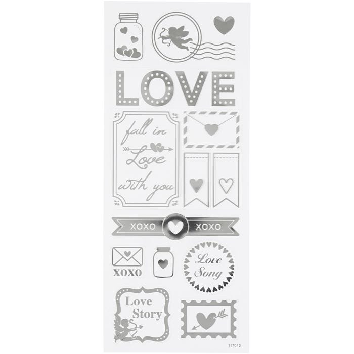 Tarrat, love, arkki 10x24 cm, hopea, 1 ark