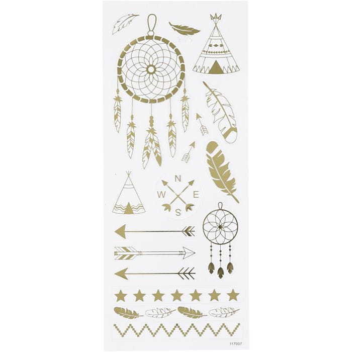 Tarrat, intiaanijuttuja, arkki 10x24 cm, kulta, 1 ark