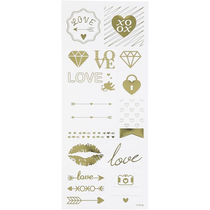 Tarrat, love, arkki 10x24 cm, kulta, 1 ark
