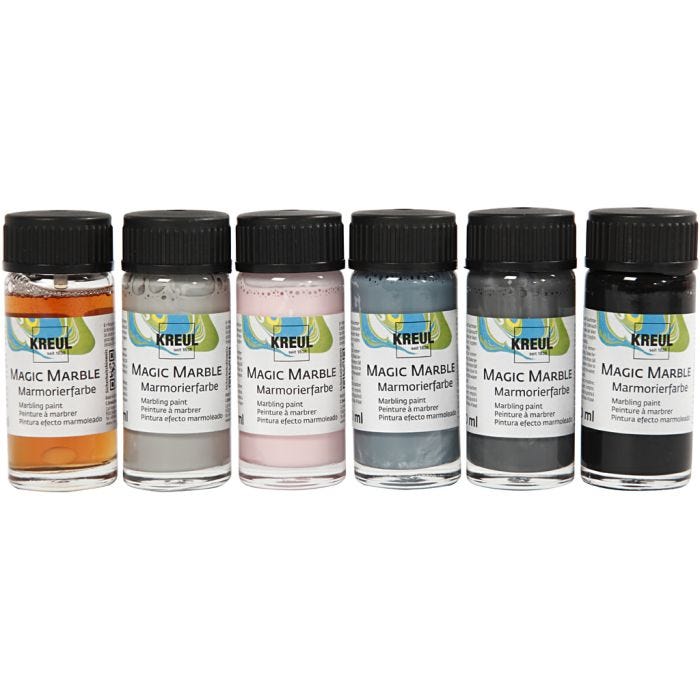Taikamarmoriväri, murretut värit, 6x20 ml/ 1 pkt