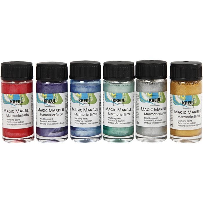 Taikamarmoriväri, metallic-värit, 6x20 ml/ 1 pkt