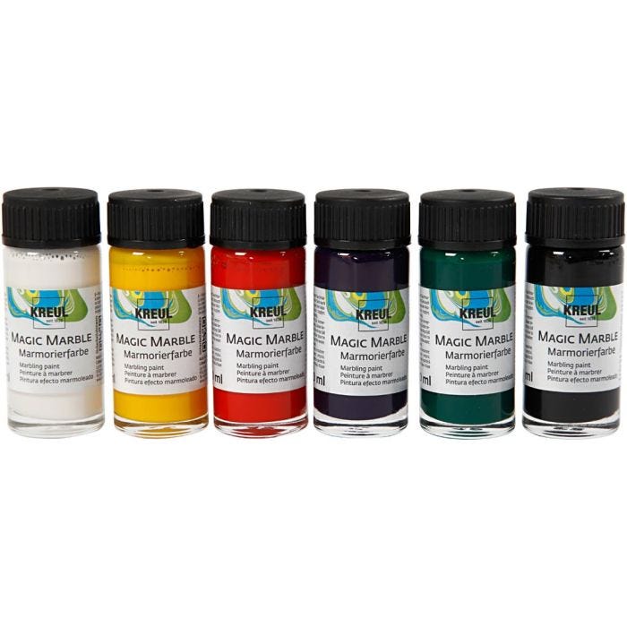 Taikamarmoriväri, perusvärilajitelma, 6x20 ml/ 1 pkt