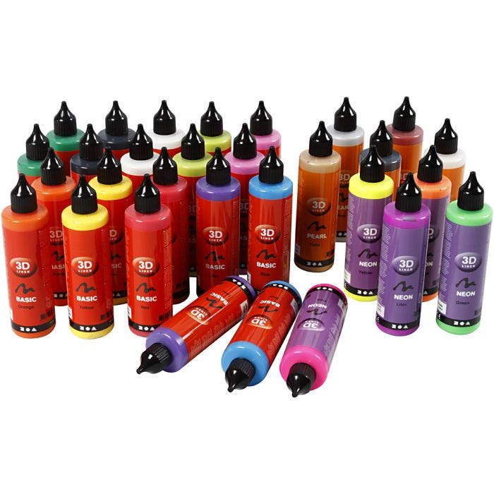 3D-kohovärilajitelma, 30x100 ml/ 1 pkt