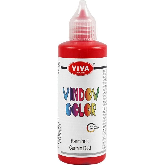 Ikkunaväri, karmiininpun., 90 ml/ 1 pll