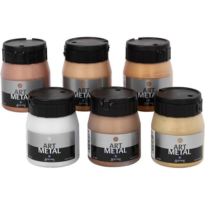 Askartelumaali Metallic, 5102, 5104, 5106, 5108, 5109, 5110, metallic-värit, 6x250ml/ 1 pkt