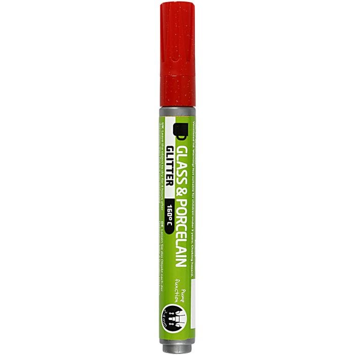 Lasi- ja Posliinitussi, kimalle, paksuus 2-4 mm, läpikuultavat, punainen, 1 kpl