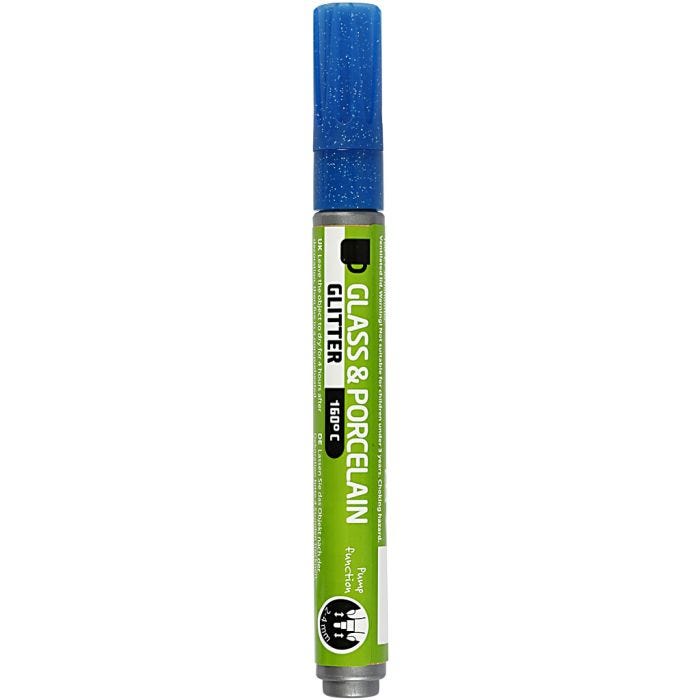 Lasi- ja Posliinitussi, kimalle, paksuus 2-4 mm, läpikuultavat, sininen, 1 kpl