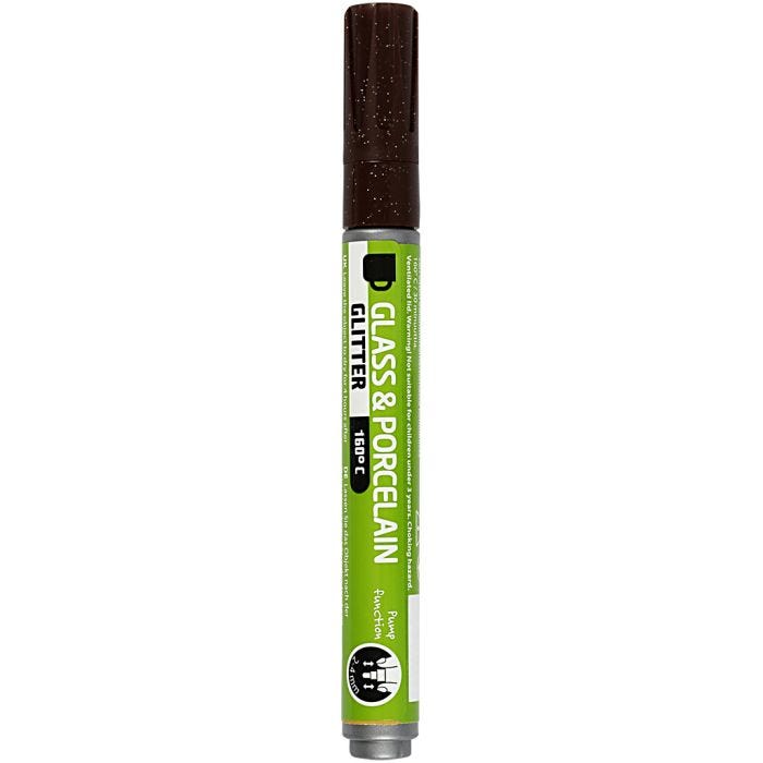 Lasi- ja Posliinitussi, kimalle, paksuus 2-4 mm, läpikuultavat, ruskea, 1 kpl