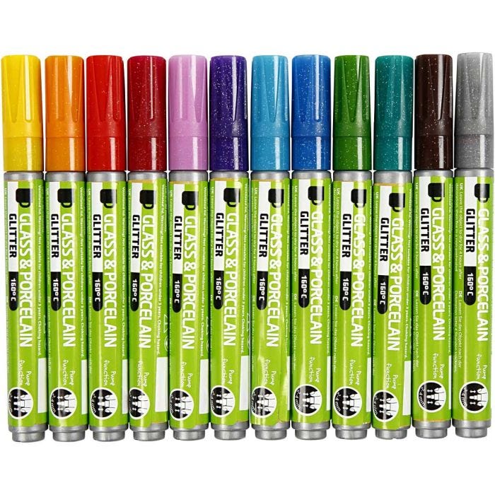 Lasi- ja Posliinitussi, paksuus 2-4 mm, läpikuultavat, värilajitelma, 72 kpl/ 1 pkt