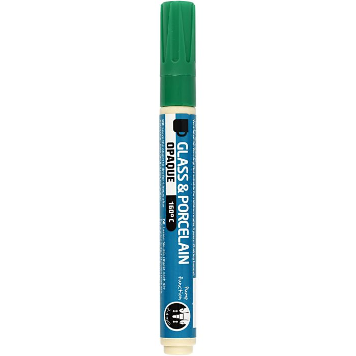 Lasi- ja posliinitussi, paksuus 2-4 mm, peittävä, vihreä, 1 kpl