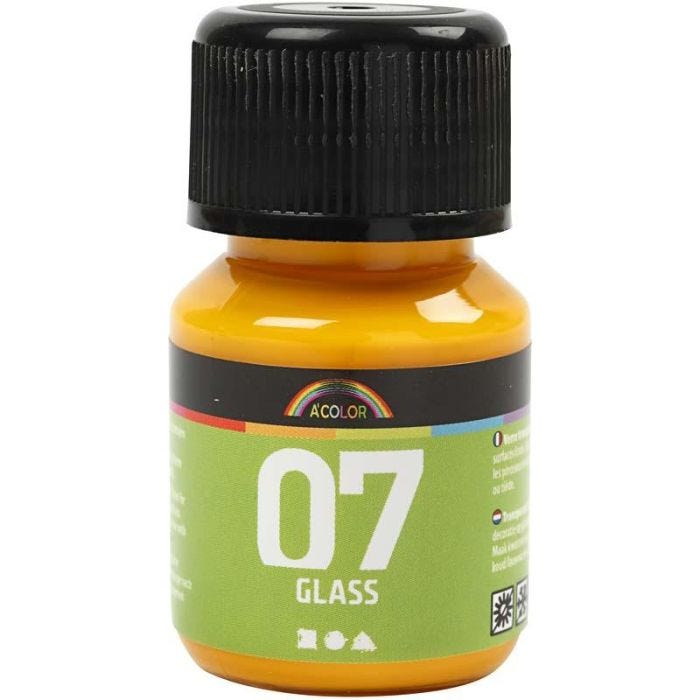 A-Color Lasimaali, keltainen, 30 ml/ 1 pll