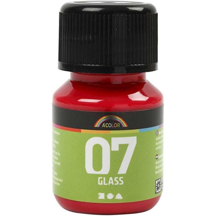A-Color Lasimaali, punainen, 30 ml/ 1 pll